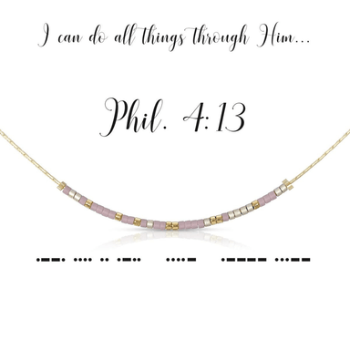 Dot & Dash Morse Code Necklace - Philippians 4:13 - Dot & Dash Designs