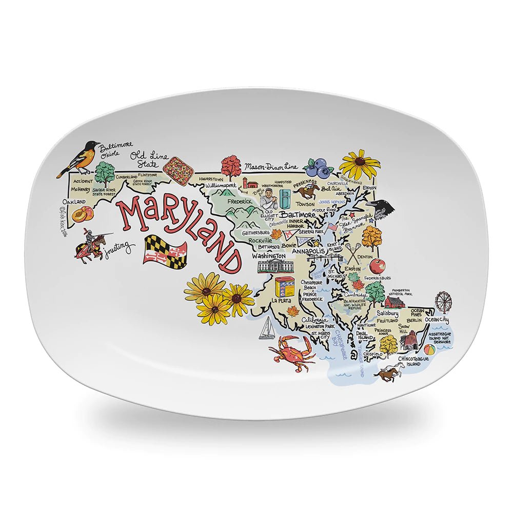 Fish Kiss Maryland Map Platter - Fish Kiss