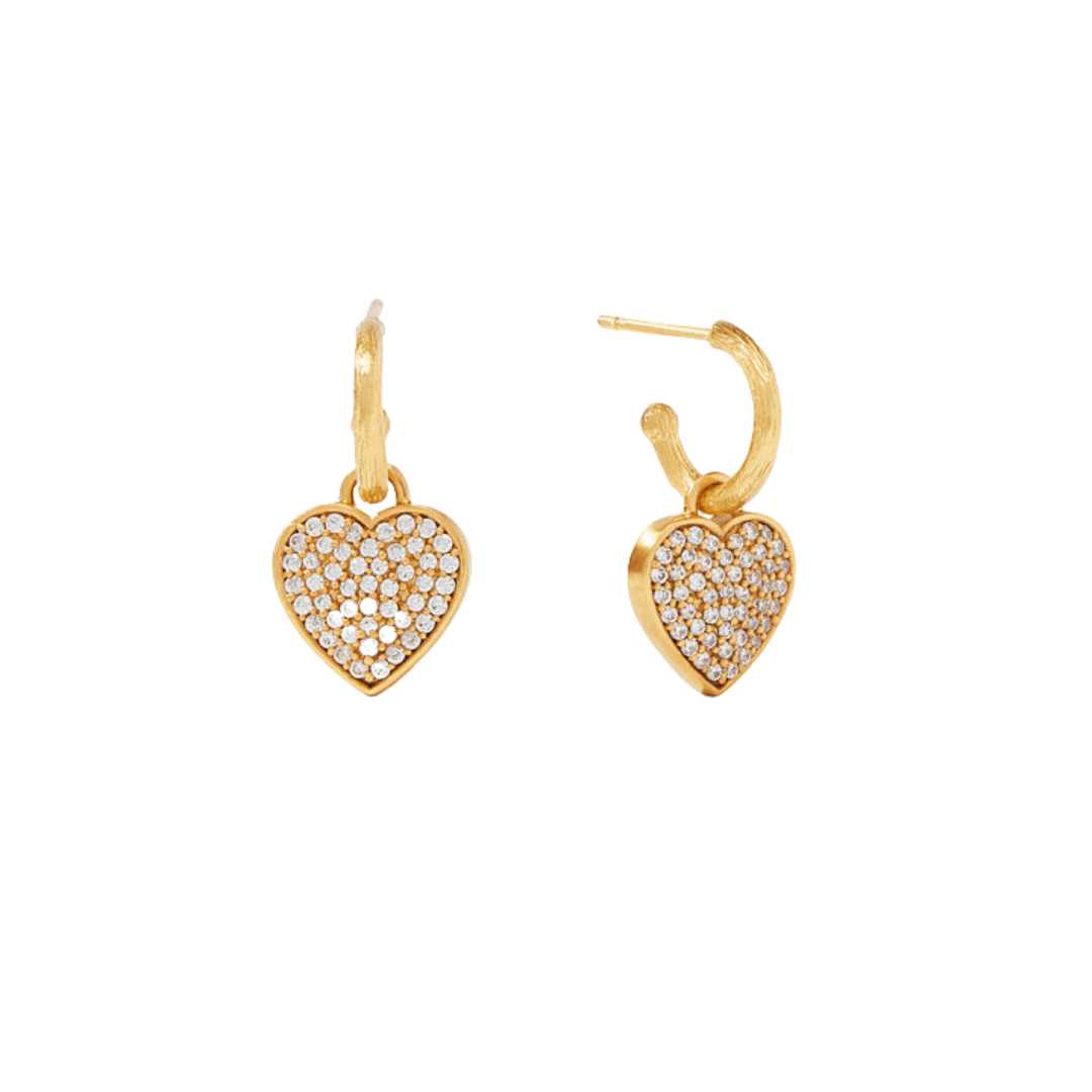 Julie Vos Heart Pavé Hoop & Charm Earrings - Julie Vos