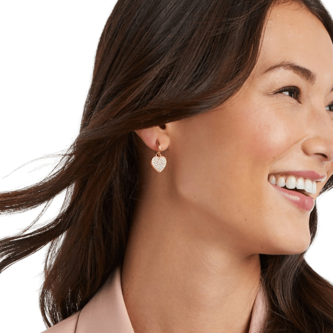 Julie Vos Heart Pavé Hoop & Charm Earrings - Julie Vos