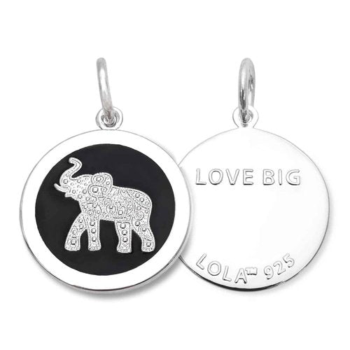 Lola Elephant Pendant - Black - Lola