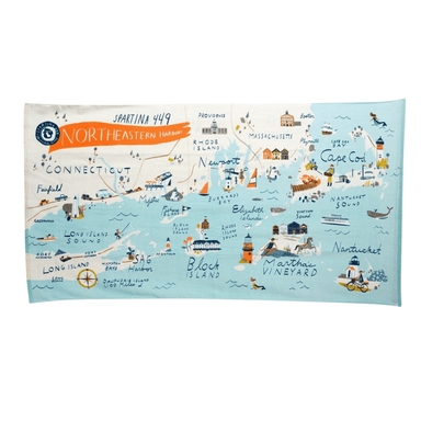 Spartina Northeastern Harbors Beach Towel - Spartina