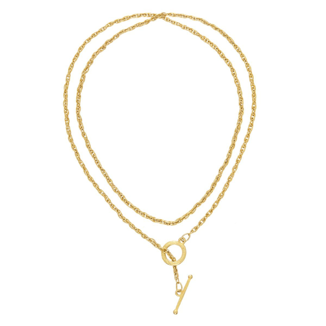Susan Shaw Lariat Wrap Necklace - Gold - Susan Shaw