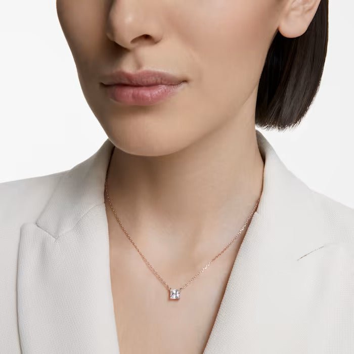 Swarovski Attract Square Cut Necklace - Rose Gold - Swarovski