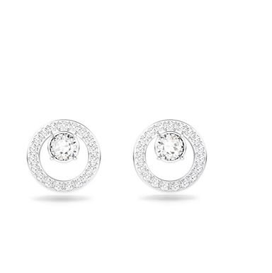 Swarovski Creativity Circle Stud Earrings - Rhodium - Swarovski