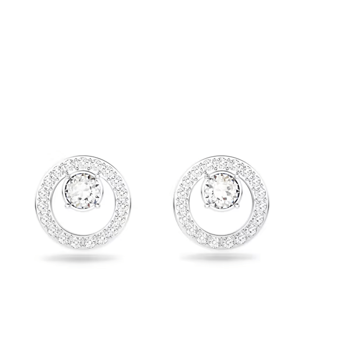 Swarovski Creativity Circle Stud Earrings - Rhodium - Swarovski