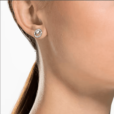 Swarovski Creativity Circle Stud Earrings - Rhodium - Swarovski