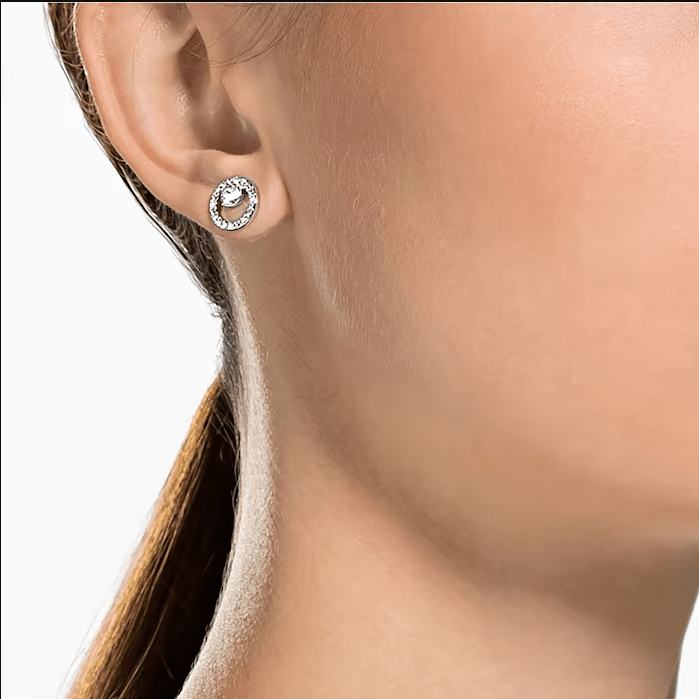 Swarovski Creativity Circle Stud Earrings - Rhodium - Swarovski