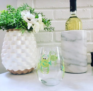 Wine by Design Hand - painted Crab Stemless Wine Glass - Wine By Design