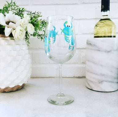 Wine by Design Hand - painted Crab Wine Glass - Wine By Design